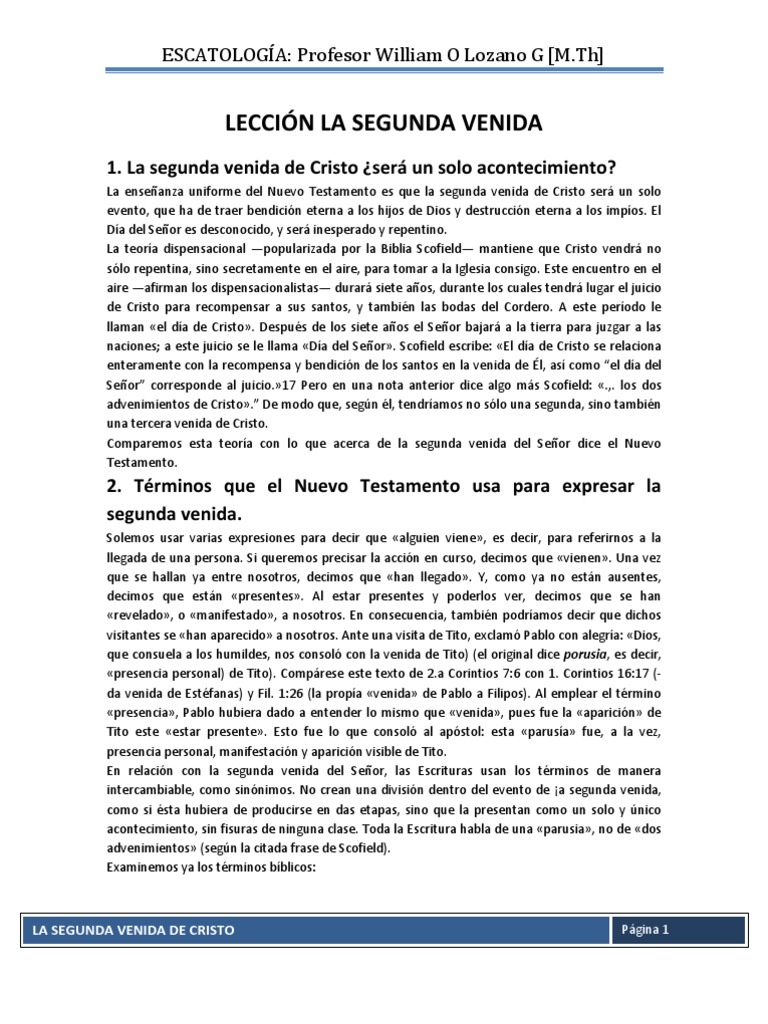 Señales de la Segunda Venida de Cristo | PDF | Cristo (título ...