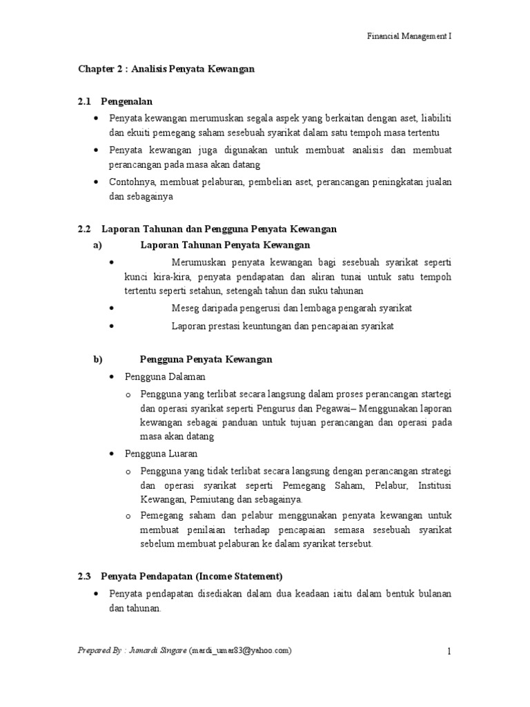 Financial Management I Chapter 2 Pdf