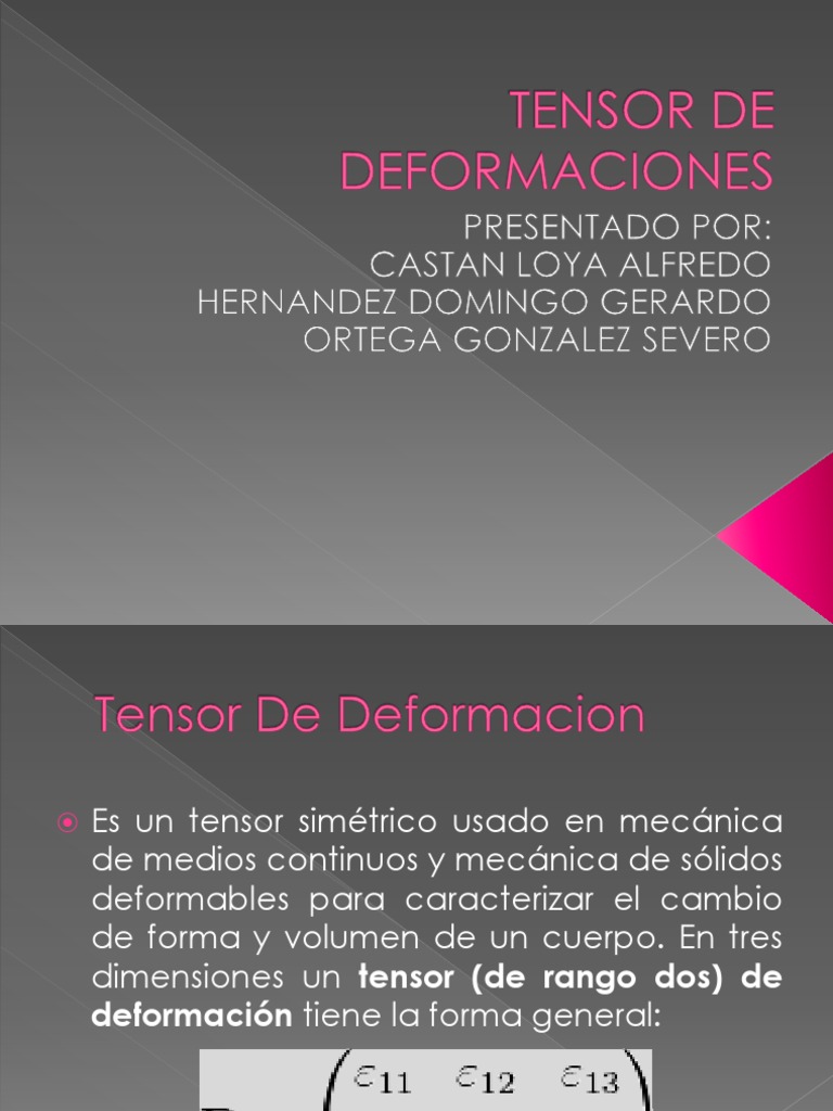 Invariantes del tensor de deformación | PDF | Tensor | Degradado
