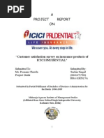 Download Customer Satisfaction Survey on Insurance Products of ICICI Prudential by Sachin SN13900740 doc pdf