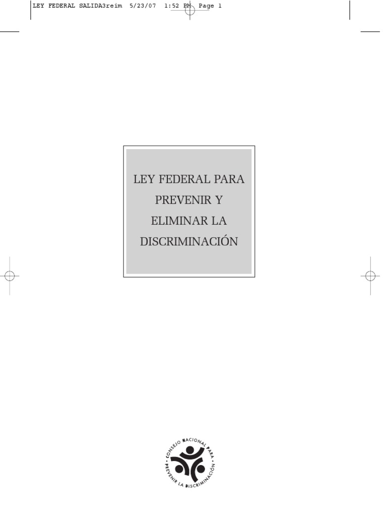 1.ley Federal para Prevenir y Eliminar La Discriminación | PDF ...