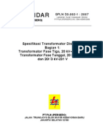 Spesifikasi Transformator Distribusi