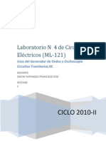 LAB4 (Usos de Generador de Ondas y Osciloscopio Circuitos Transitorios RC)