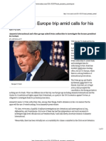 Bush Cancels Europe Trip Amid Calls For His Arrest