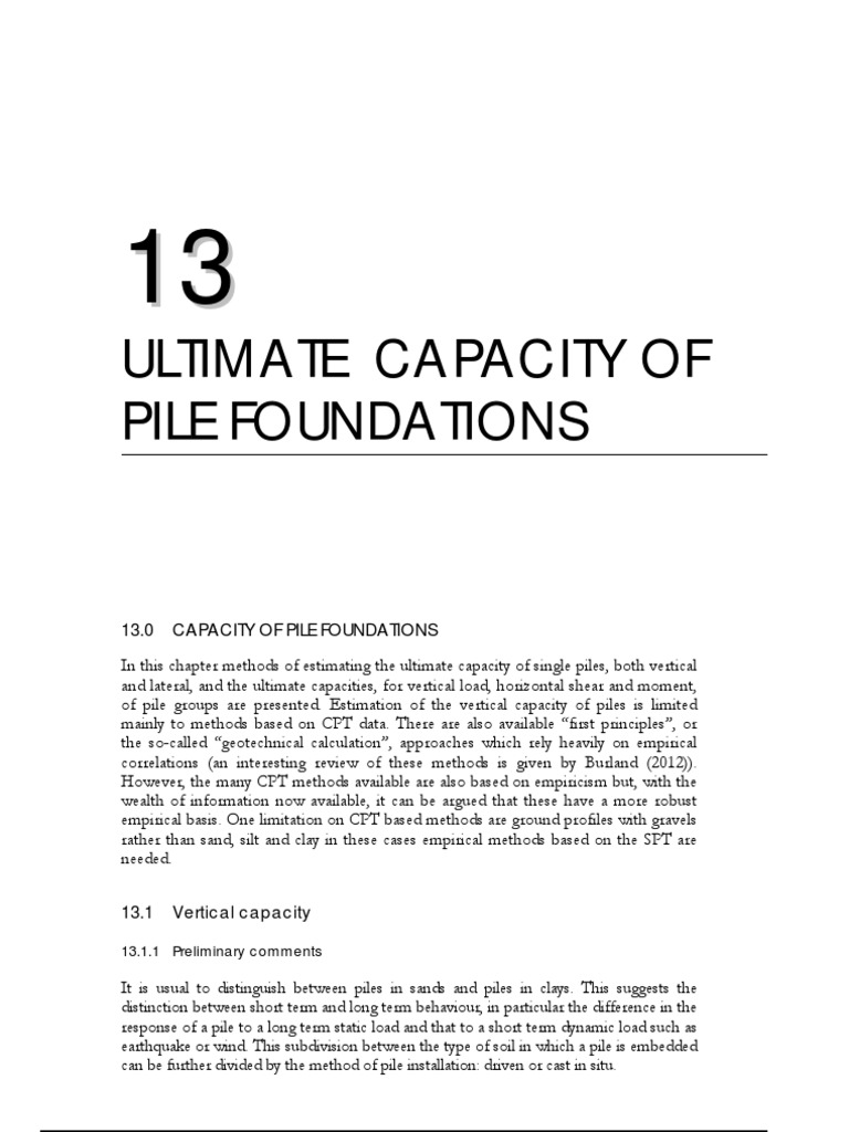 Ultimate Capacity of Pile Foundations | PDF | Deep Foundation ...