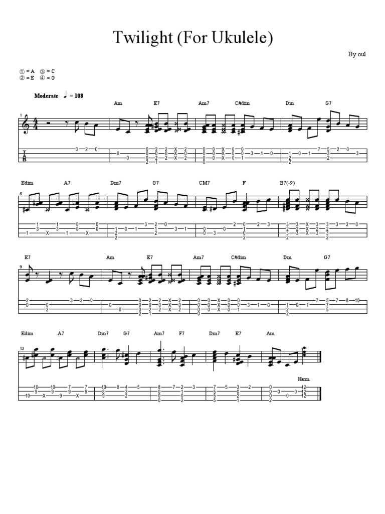 Twilight For Ukulele Pdf