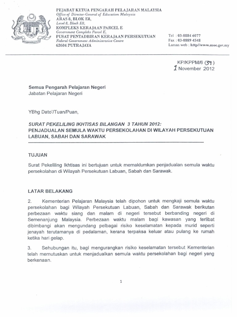 Contoh Surat Kepala Syarikat