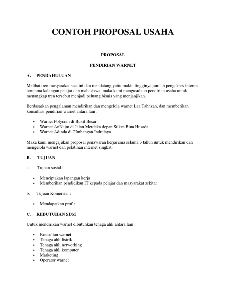 Contoh Proposal Usaha Akuntansi Rizki