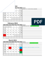 2012 Monthly Calendar with Birthdays and Events