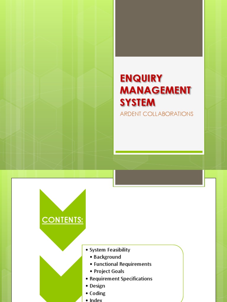 Enquiry Management System Overview | PDF | Computer Architecture ...