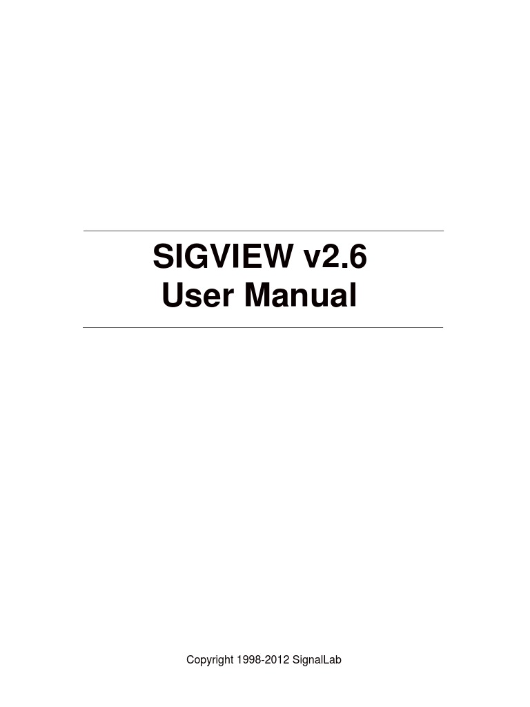 Sig View User Manual | PDF | Computer File | Data Compression