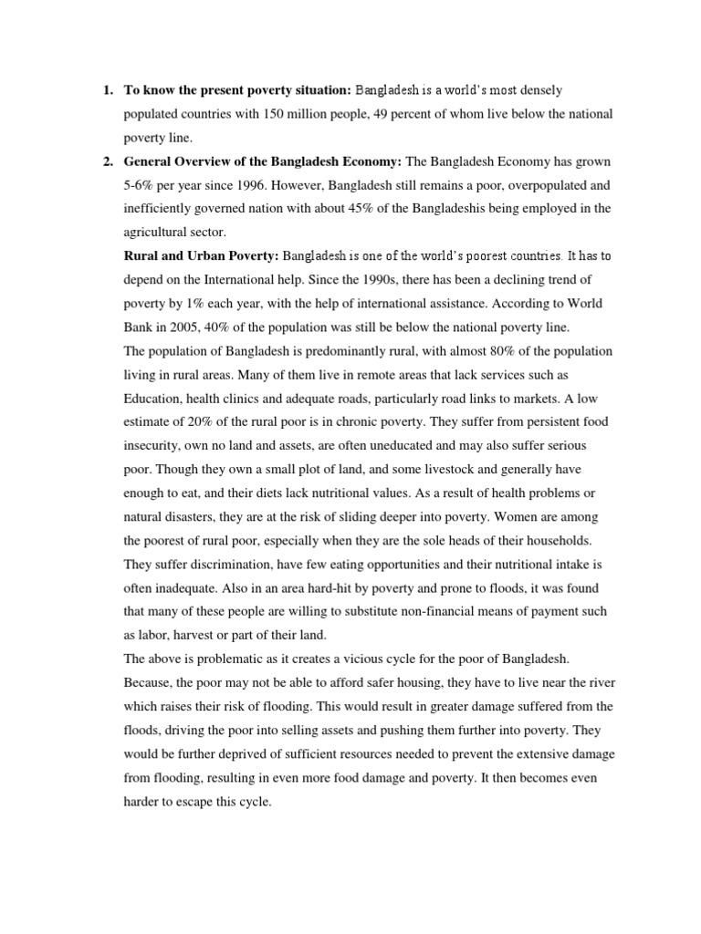 Poverty and Economic Challenges in Bangladesh | PDF | Poverty | Poverty ...