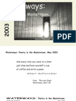 Waterways Poetry in The Mainstream: Volume 24 No. 5