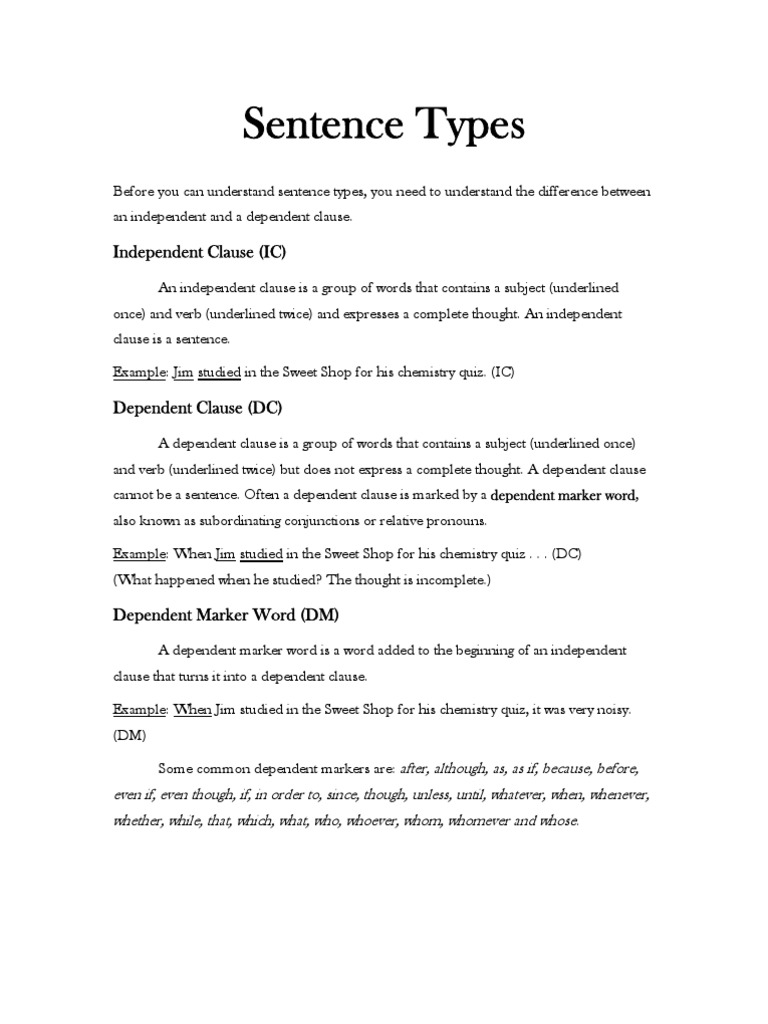 Sentence Types PDF | PDF | Clause | Language Mechanics