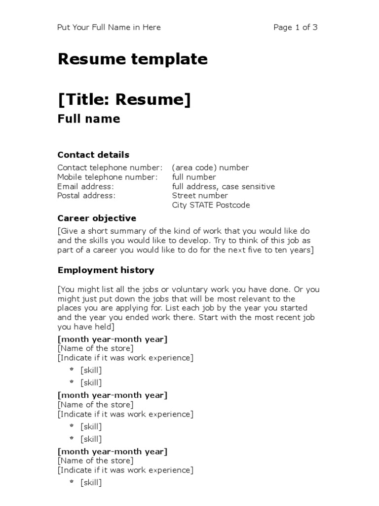 Resume Template Overview | PDF | Address (Geography) | Academic Certificate