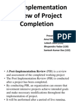 Post Implementation Review of Project Completion
