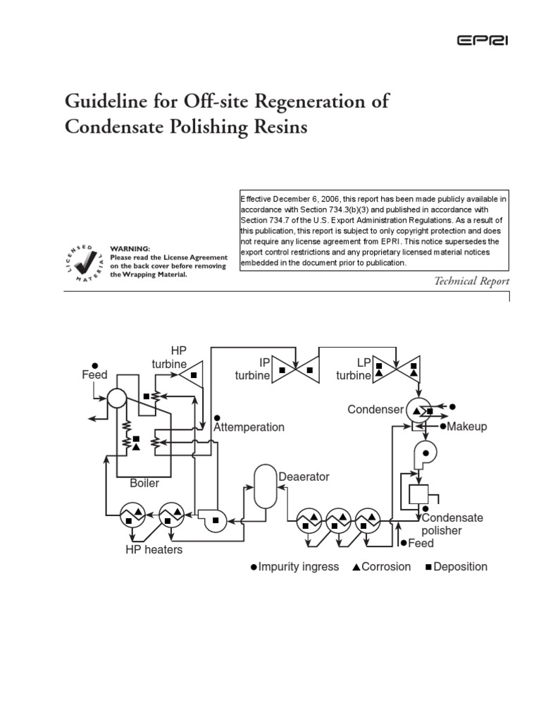 Guidelines for Off Site Regeneration of Condensate Polishing Resin