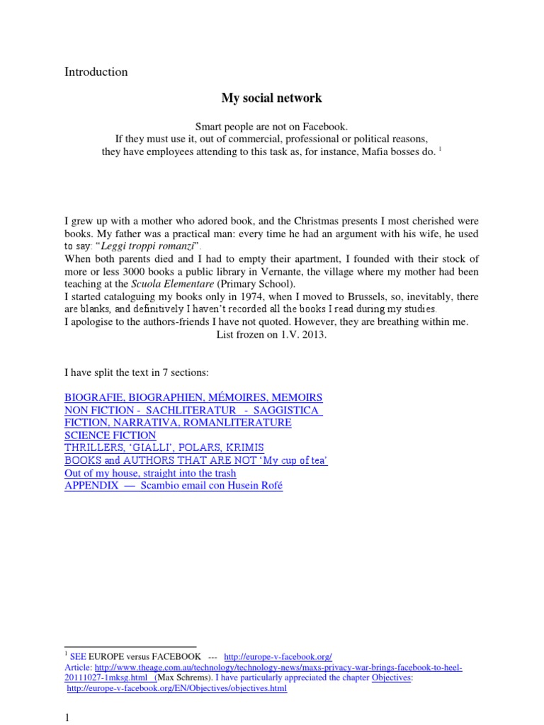 My Social Networks | PDF | General Fiction