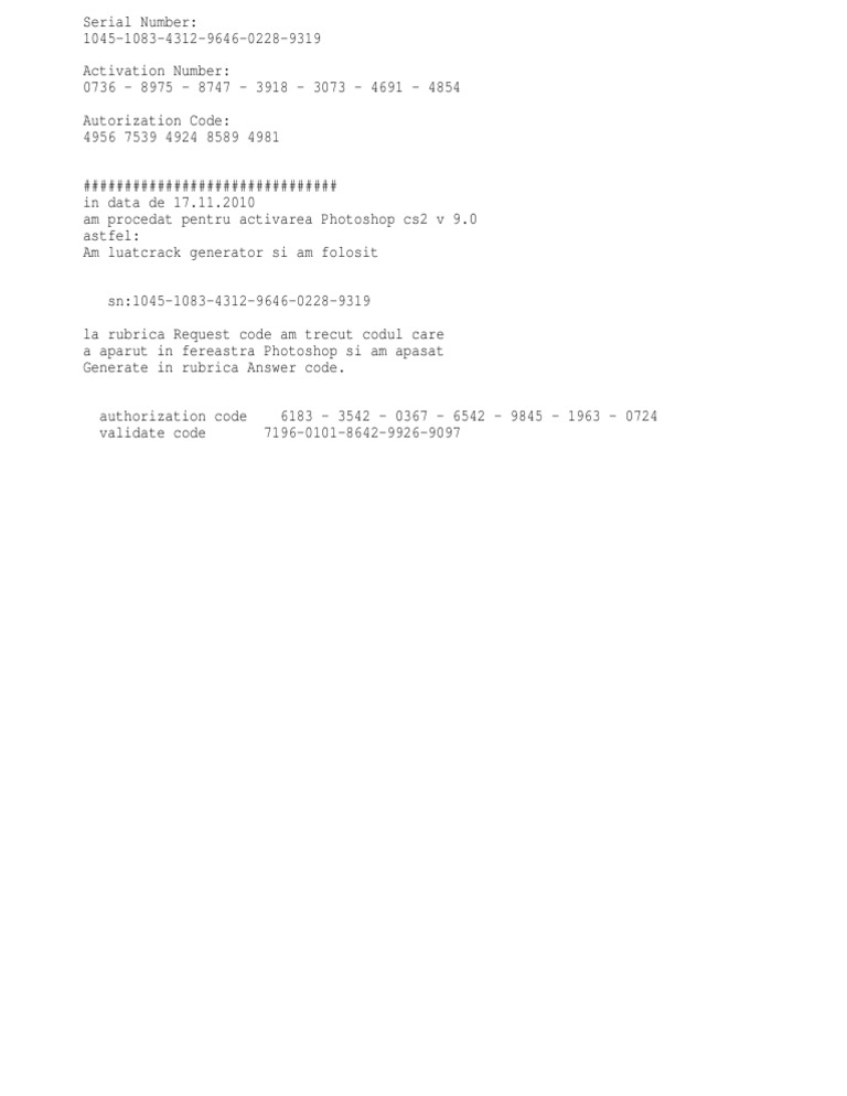 Adobe photoshop cs2 serial key free download
