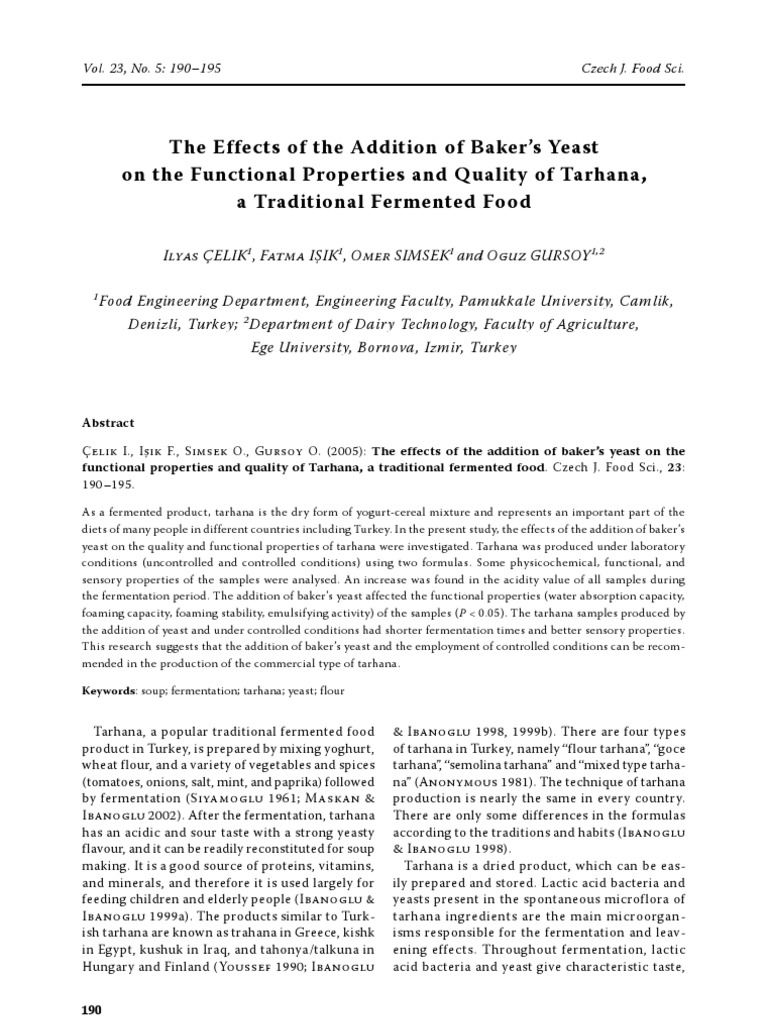 Bakers Yeast Fermentation PDF Sourdough Yeast