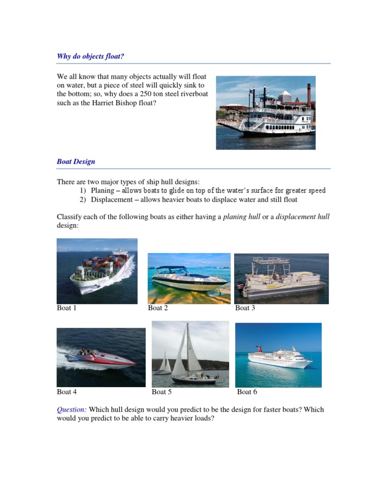 Understanding Boat Hull Designs and Buoyancy | PDF