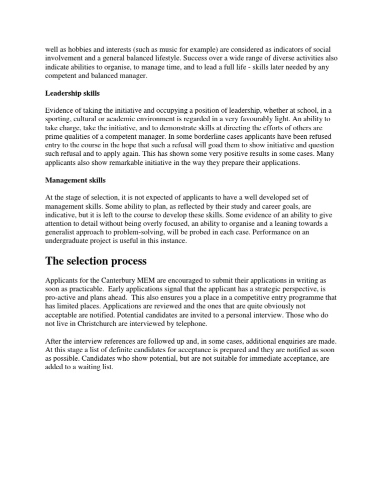 Essential Skills for Management Applicants | PDF | Career & Growth ...