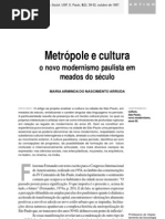metrópole e cultura