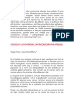 Escuela y Juventud en Los Procesos Populares