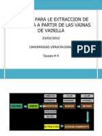 Proceso para Le Extraccion de Vainillina A Partir de Las Vainas de Vainilla