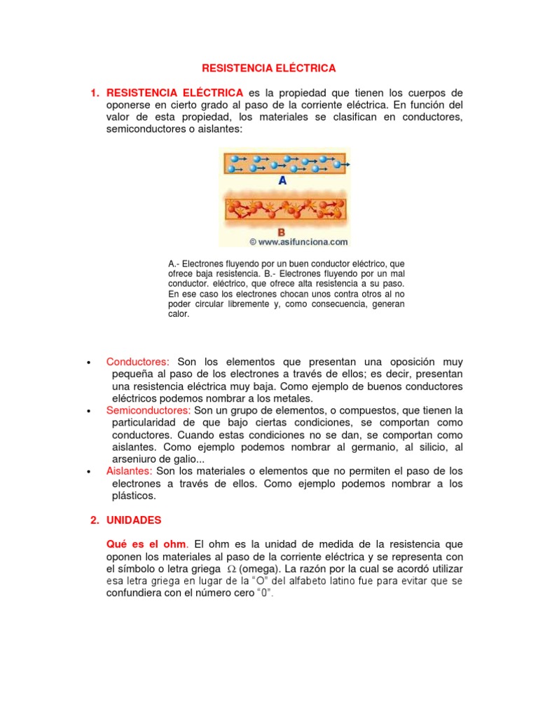 Clasificación y Función de Resistencias Eléctricas | PDF | Resistencia ...