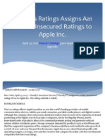 Moody’s Ratings Assigns Aa1 Senior Unsecured Ratings to Apple Inc. 