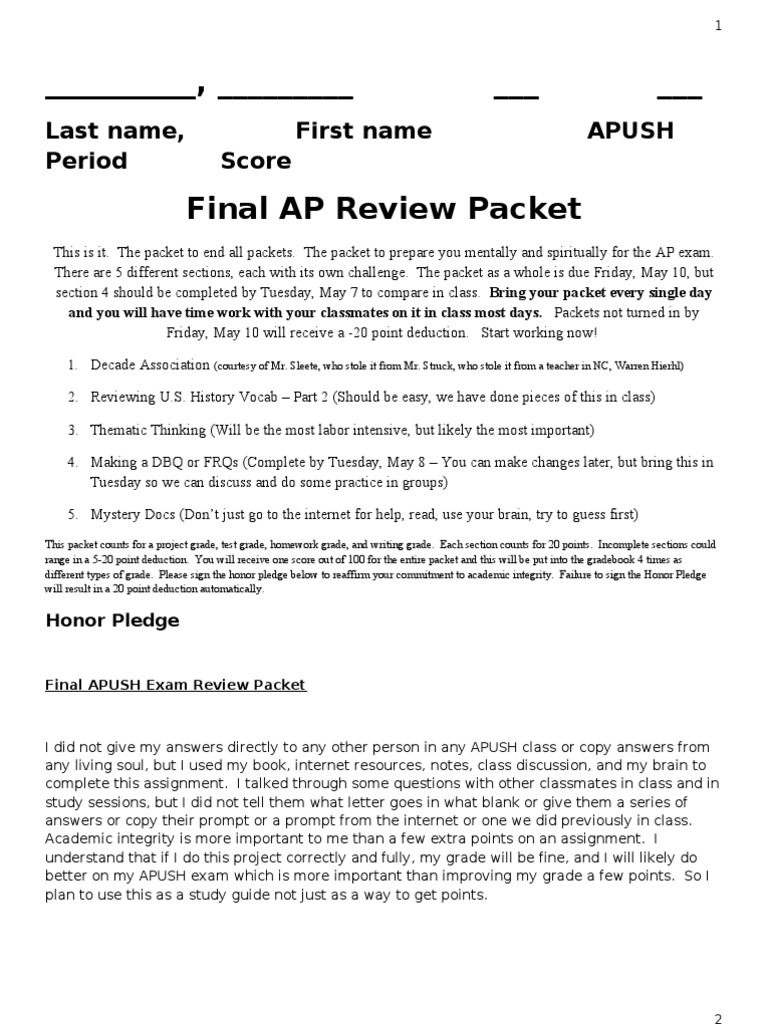 Apush Final Exam Review Packet New Deal Franklin D Roosevelt