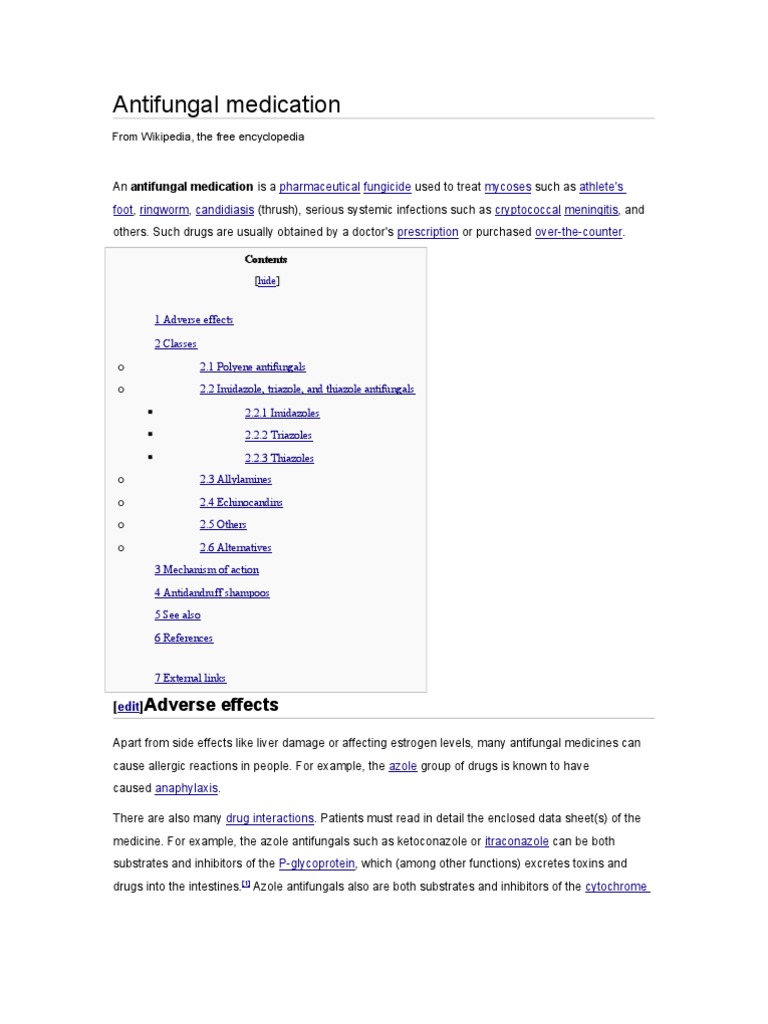 Antifungal Medication PDF Drugs Pharmacology