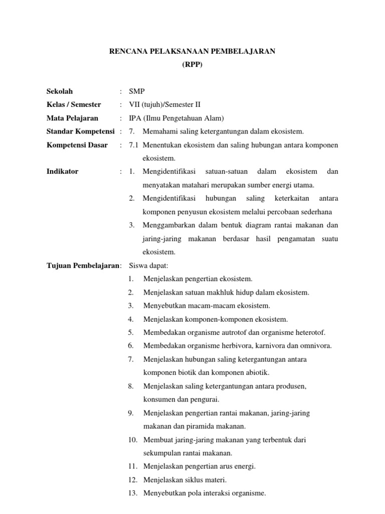 Syukron Rizqi Rpp Ekosistem Kls 7