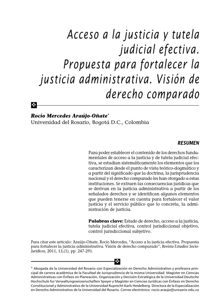 Acceso a la Justicia y Tutela Judicial | PDF | Derecho Constitucional ...