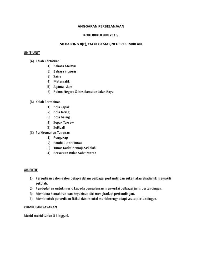 Anggaran Perbelanjaan 13 Pdf