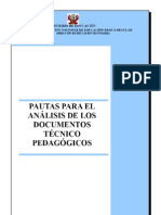 Pautas para analizar documentos técnicos pedagógicos