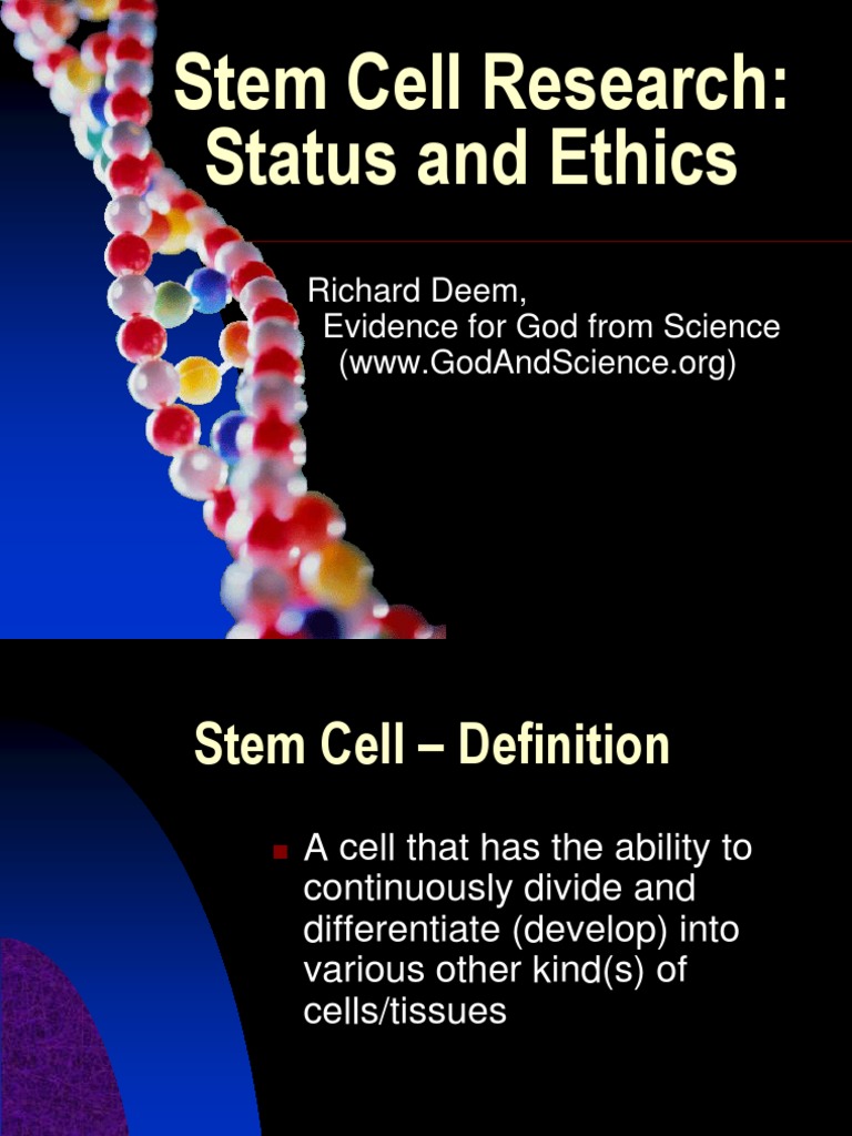 Ethics of Stem Cell Research | PDF | Cell Potency | Stem Cell