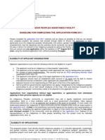 Indigenous Peoples Assistance Facility Guideline For Completing The Application Form 2011