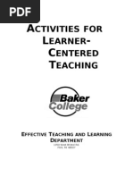 Activities For Learner-Centered Teaching