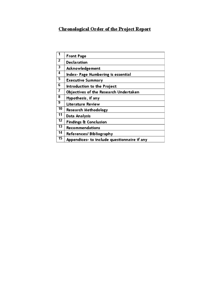 Project Report Structure and Order | PDF | Business | Technology ...