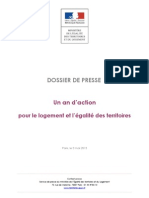 Un an d’action pour le logement et l’égalité des territoires