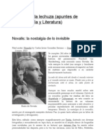 Novalis - La Nostalgia de Lo Invisible - El Vuelo de La Lechuza (Apuntes de Sociofilosofía y Literatura)