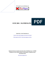 Icse 2001 Mathematics