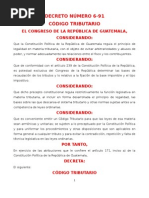 CÓDIGO TRIBUTARIO DECRETO 6-91