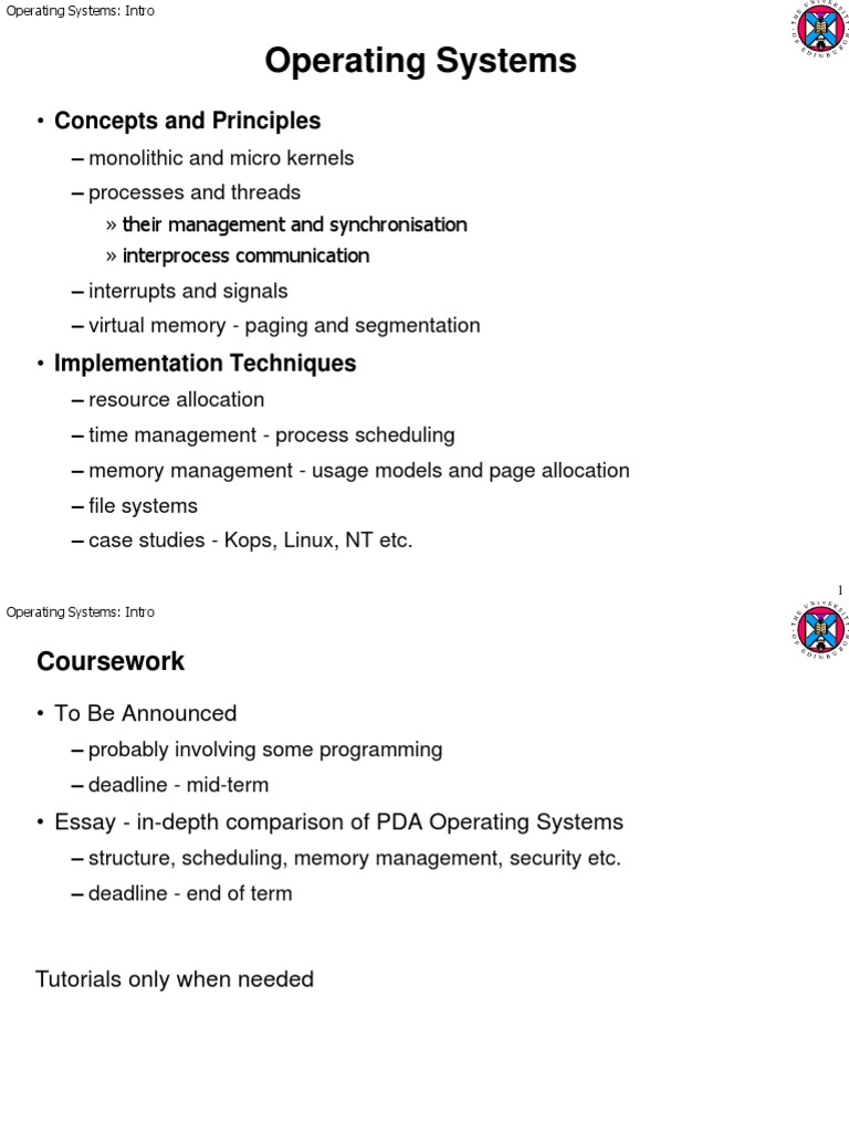 Operating Systems: Concepts and Principles | PDF