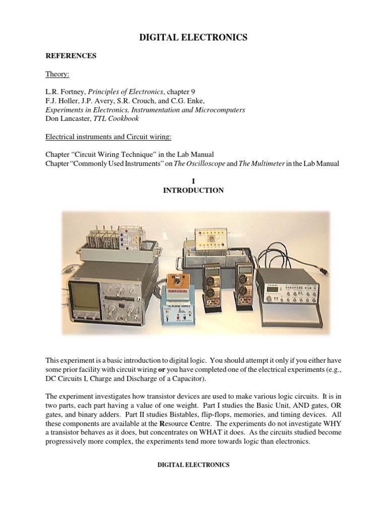 Digital Electronics Experiment Guide | PDF | Science & Mathematics ...
