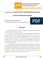 Creatividad y Sociedad. Tratamiento Creativo de Las Competecias de Suma y Resta en Educacion Infantil