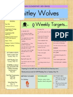 Whitley Wolves: Weekly Targets..