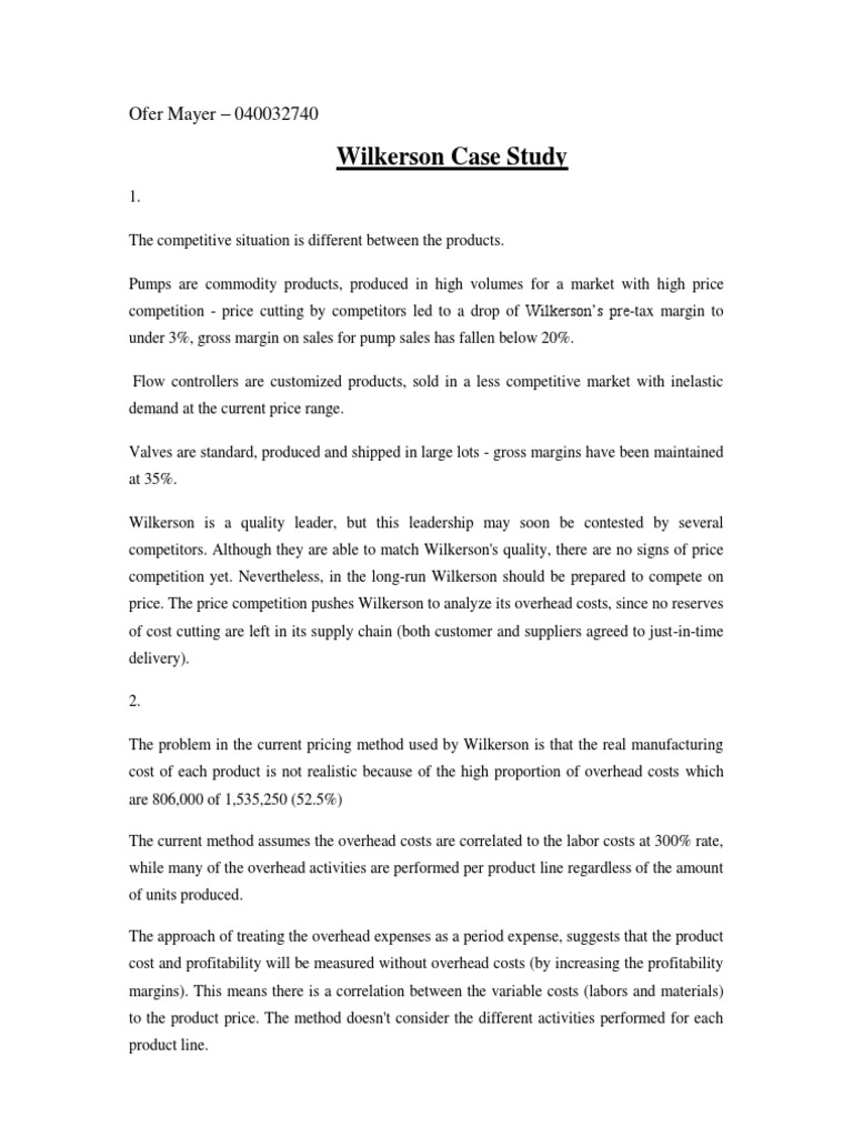 How does the current wilkerson costing system operate picture